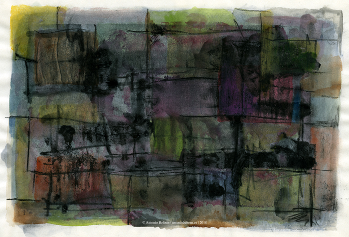 Ortogonia composicion ortogonal collage abstracto arte dibujo antonio beltran