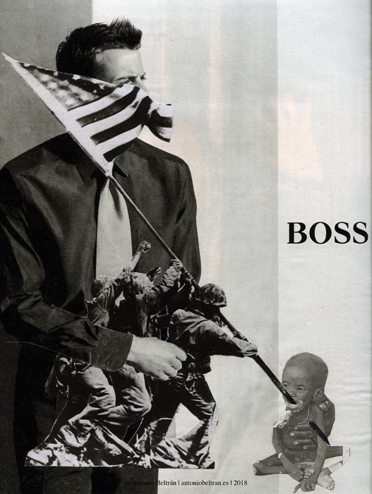 Boss collage ideologica arte dibujo politica sociologia antropologia subvertising contrapublicidad Antonio Beltran