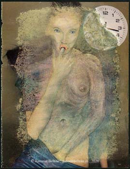 mujer chupandose el dedo erotica desnudo collage dibujo poesia arte subvertising contrapublicidad antonio beltran