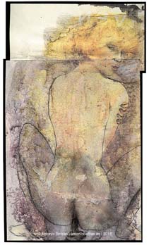 mujer de espaldas cagando erotica desnudo collage dibujo poesia subvertising contrapublicidad antonio beltran