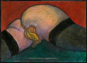 culo y vulva de mujer dibujo semen erotica desnudo collage pintura poesia arte antonio beltran