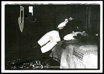 mujer desnuda habitacion y cuchilla erotica collage poesia arte