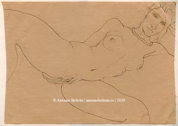 dibujo mujer desnuda vulva coño erotica poesia arte antonio beltran