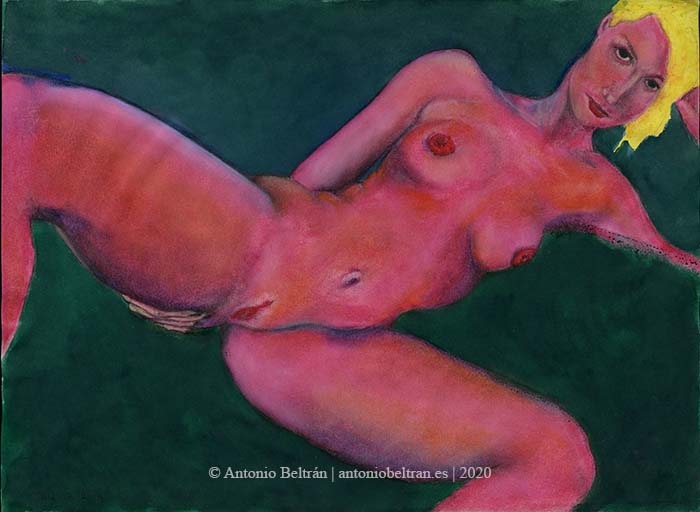 dibujo odalisca mujer desnuda erotica poesia arte antonio beltran