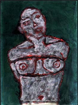 dibujo mujer atada erotica desnudo collage dibujo poesia arte araki antonio beltran