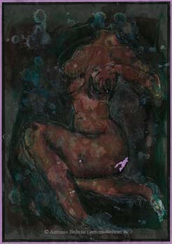 dibujo mujer caverna erotica desnudo collage pintura dibujo poesia arte antonio beltran