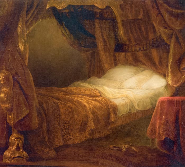 Lecho vac�o de la pintura <em>D�nae</em>, de Rembrandt.