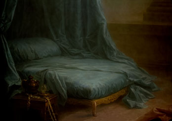 Lecho vac�o de la pintura <em>Leda y el cisne</em>, de Boucher.