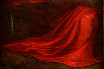 Lecho vac�o de la pintura <em>Leda y el cisne</em>, de Miguel Angel.